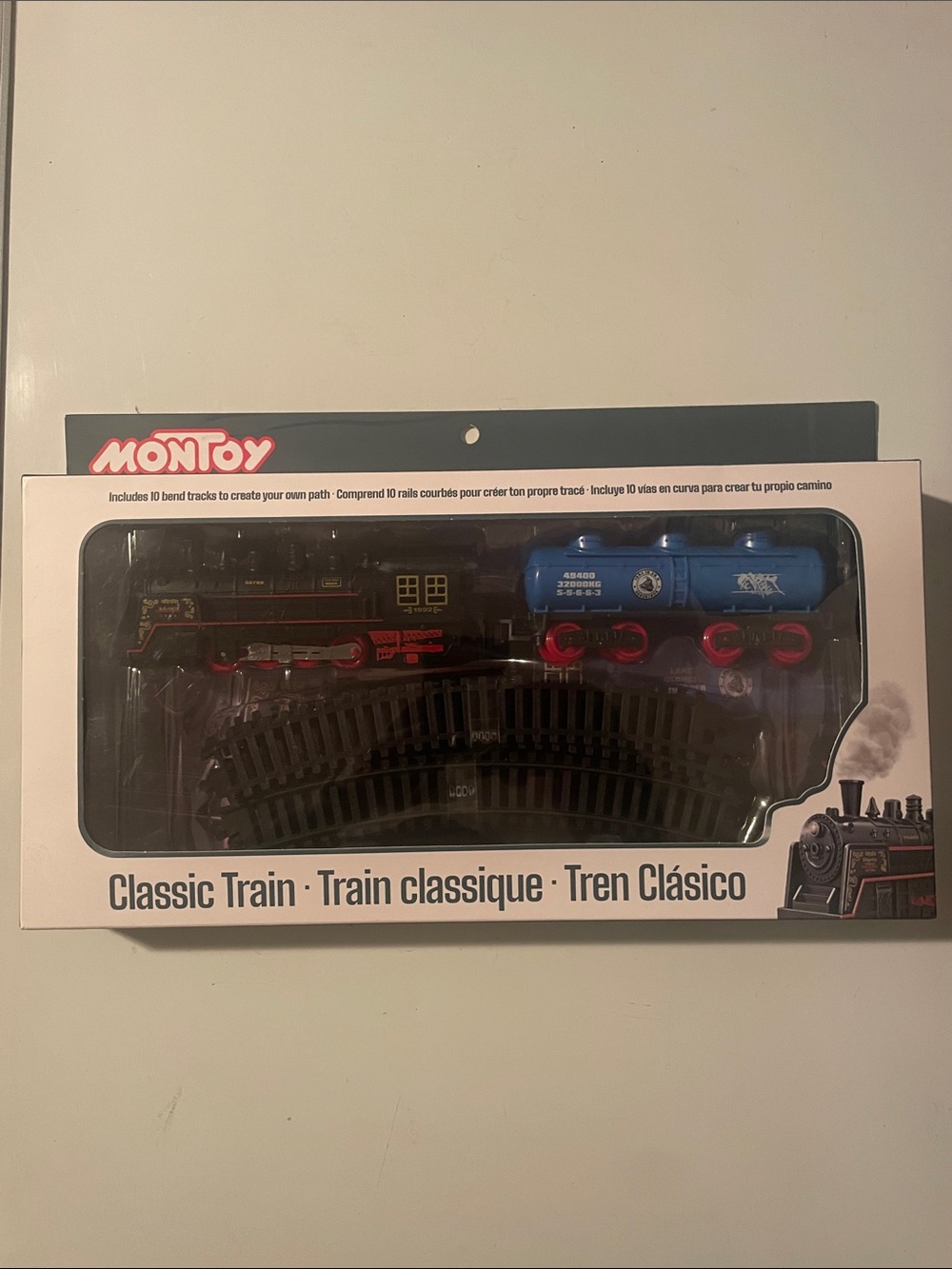 Classic Kids Toy Train Set - Black & Blue